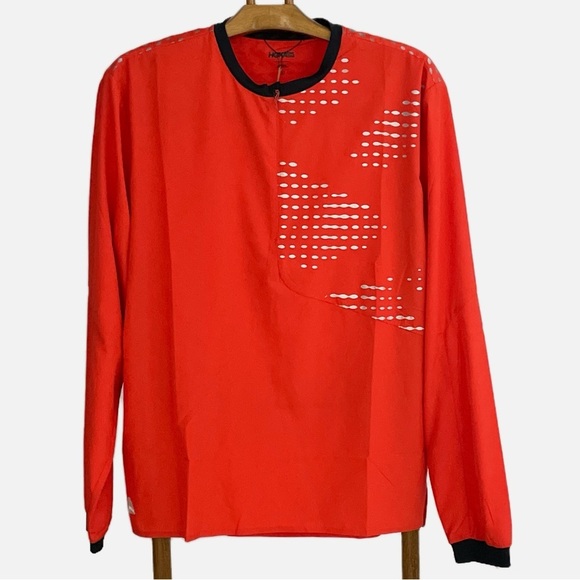 Hoka Men’s 1/2 Zip Wind Shell Jacket Large Orange Black Reflective Running NWT - Picture 2 of 13